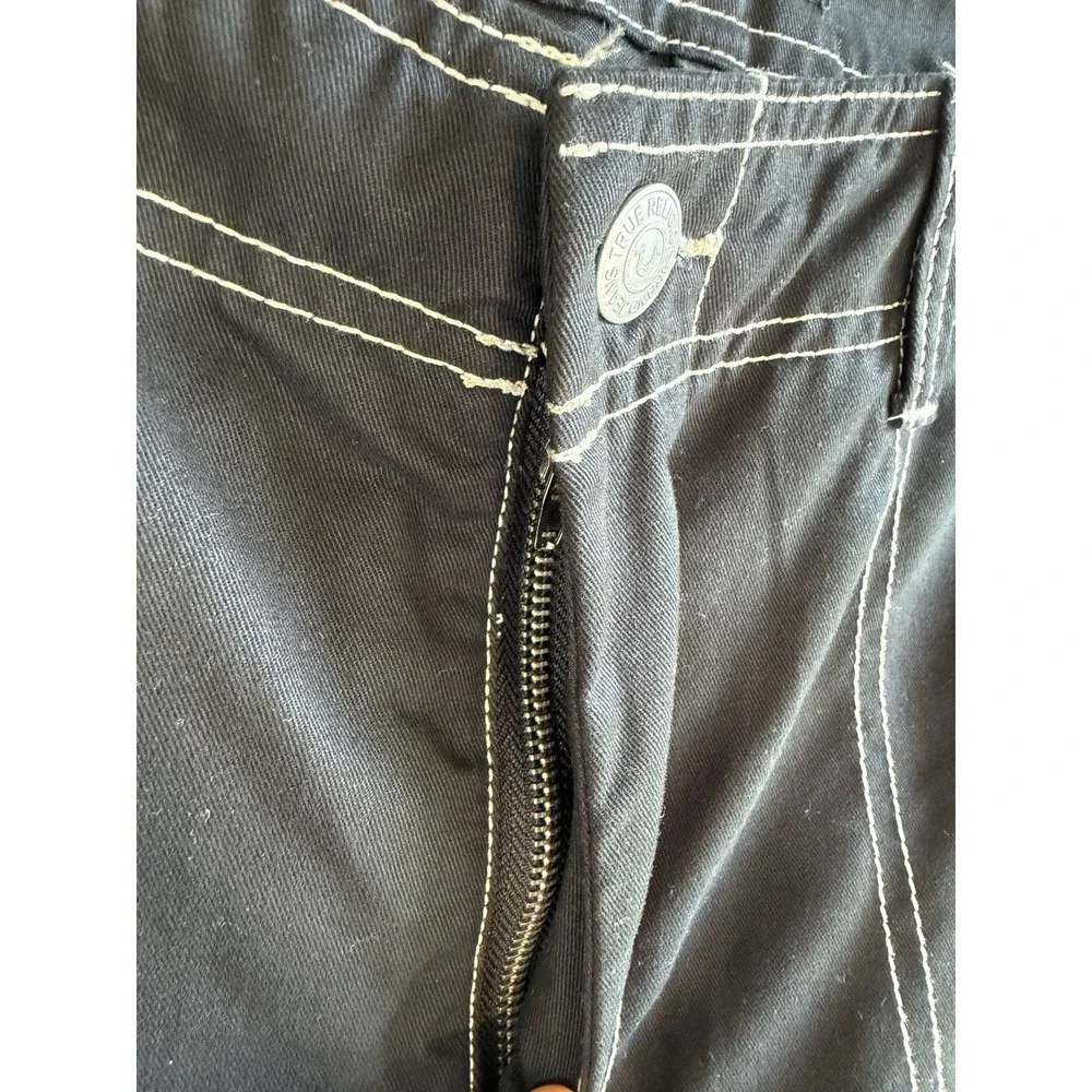 NWT True Religion World Tour Mens 36x32 Black Cargo Pants Twill Straight Fit